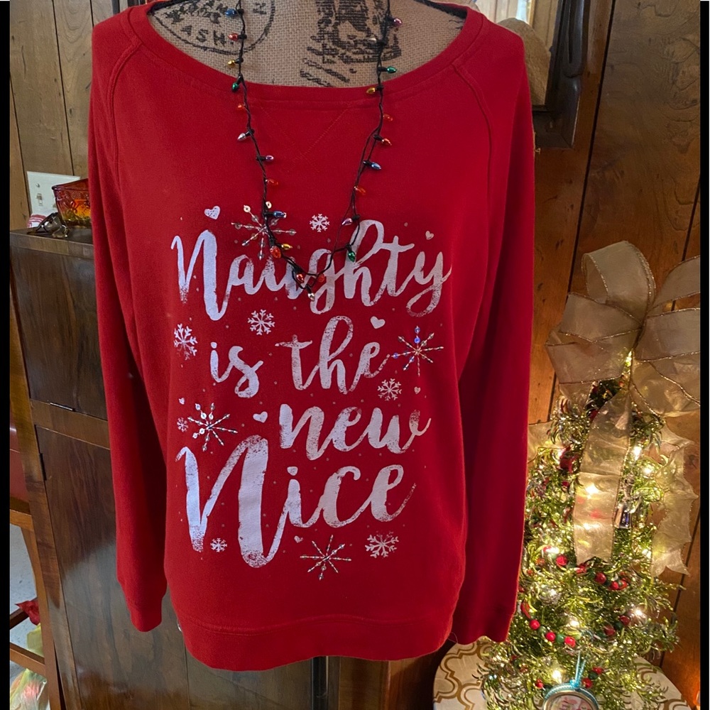 Fun Holiday wide neck sweat shirt